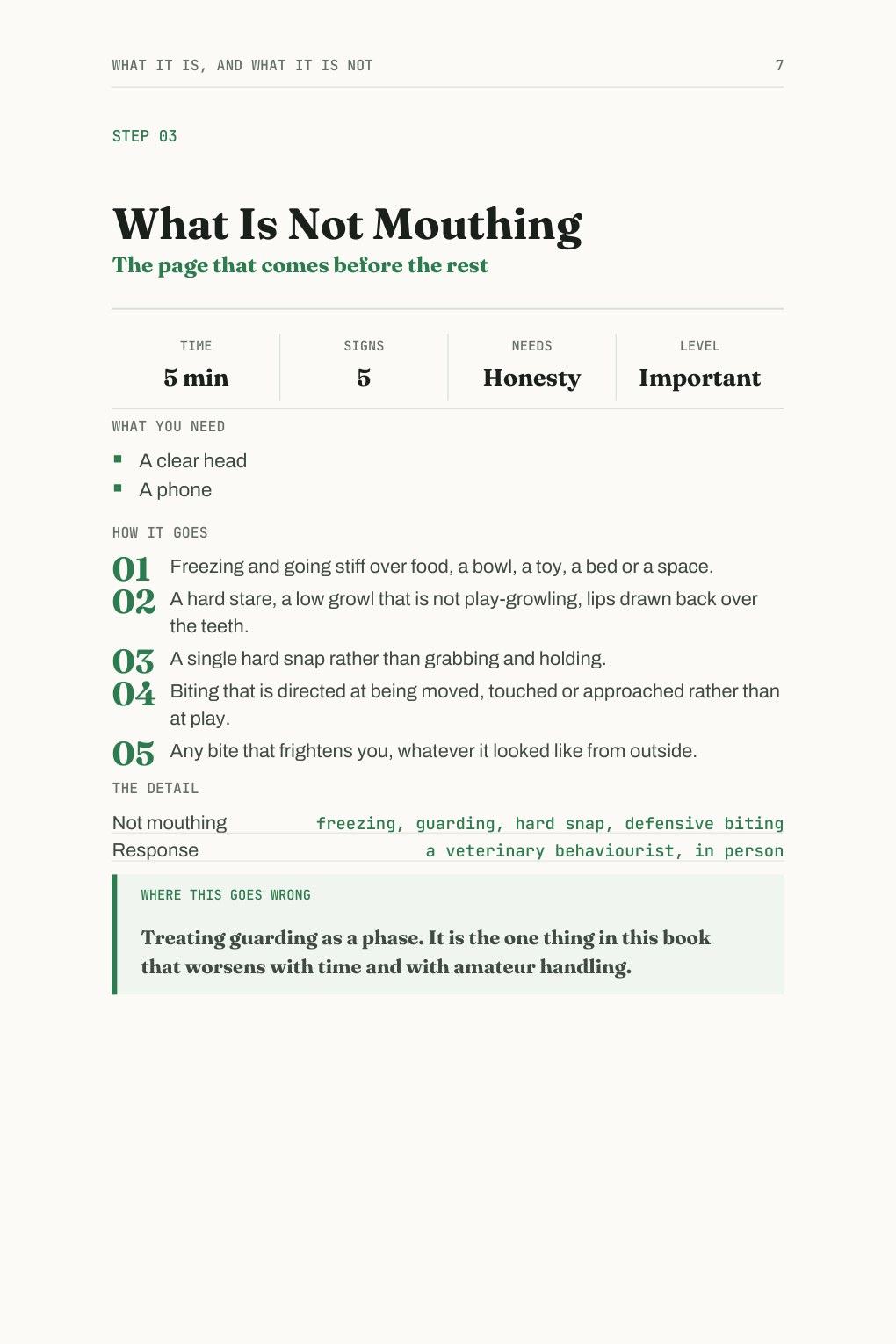 The hand that goes still: what to do with it, and what happens if you pull it away.
